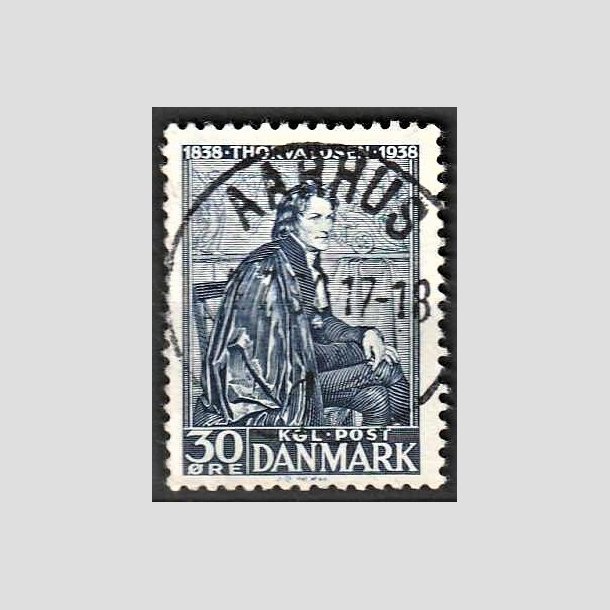 FRIMRKER DANMARK | 1938 - AFA 251 - Thorvaldsen 30 re bl - Lux Stemplet Aarhus