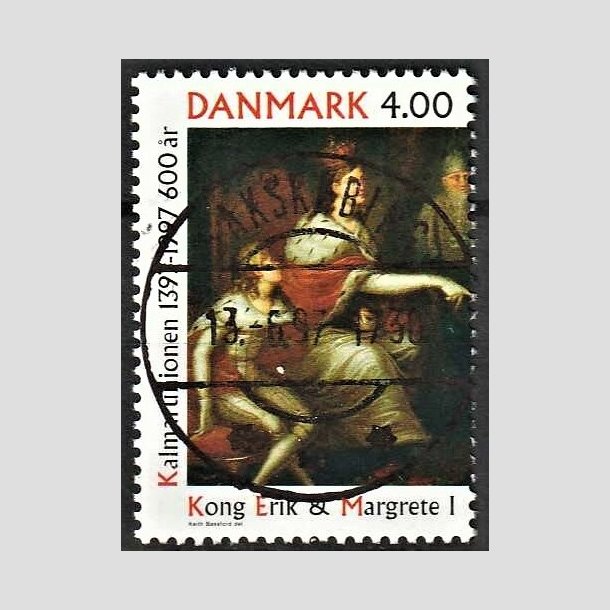 FRIMRKER DANMARK | 1997 - AFA 1150 - Kalmarunionen - 4,00 Kr. flerfarvet - Pragt Stemplet Sakskbing