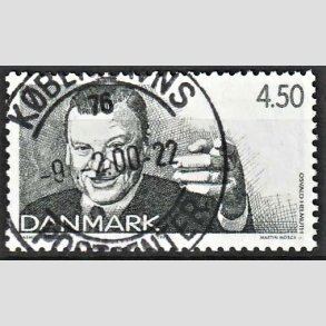 FRIM�RKER DANMARK | 1999 - AFA 1213 - Dansk revy - 4,50 Kr. gr�n - Pragt Stemplet 