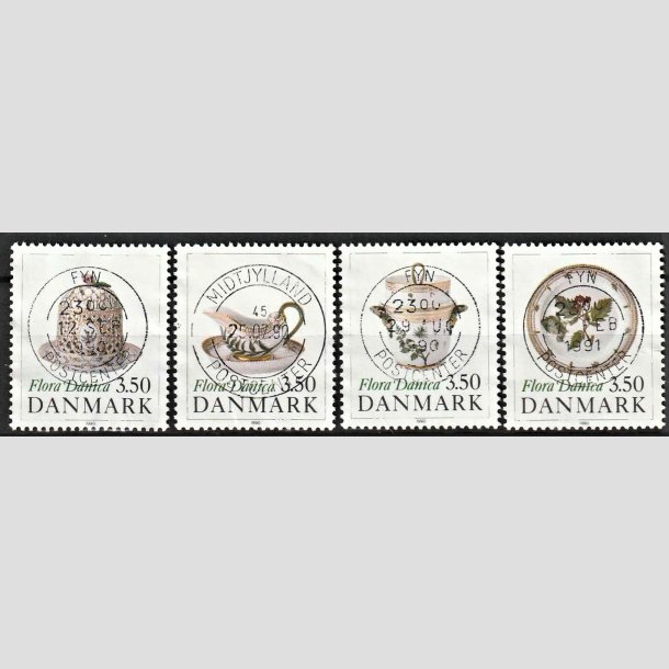 FRIMRKER DANMARK | 1990 - AFA 966-69 - Flora Danica 200 r - 3,50 Kr. flerfarvet i st - Pragt Stemplet 