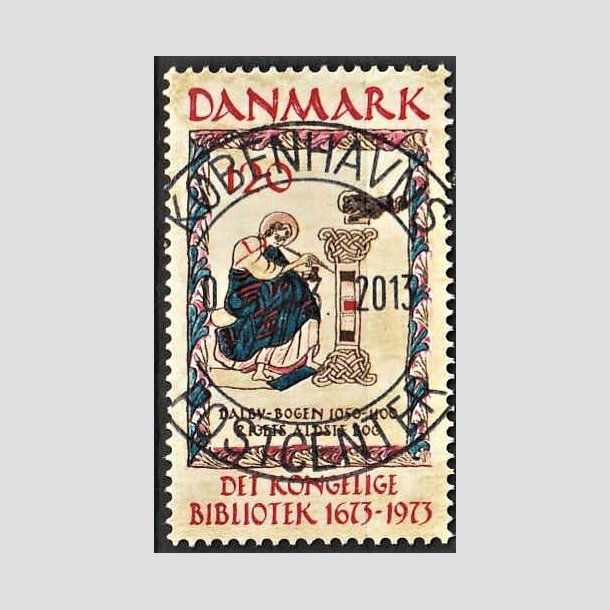 FRIMRKER DANMARK | 1973 - AFA 550 - Det Kongelige Bibliotek 300 r - 120 re beige/brun/bl/rd - Pragt Stemplet 