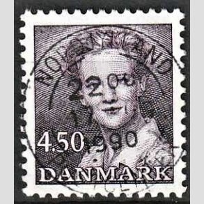 FRIMRKER DANMARK | 1990 - AFA 957 - Dronning Margrethe - 4,50 Kr. mrkviolet - Pragt Stemplet