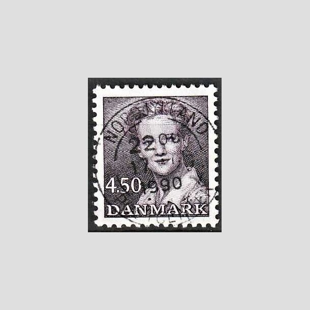 FRIMRKER DANMARK | 1990 - AFA 957 - Dronning Margrethe - 4,50 Kr. mrkviolet - Pragt Stemplet