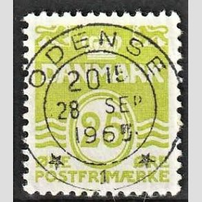 FRIM�RKER DANMARK | 1965 - AFA 430 - B�lgelinie 25 �re lysgr�n - Lux Stemplet