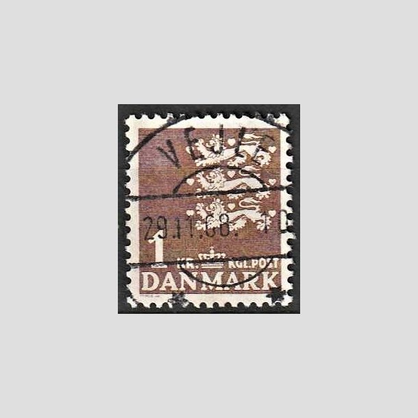 FRIMRKER DANMARK | 1946-47 - AFA 293 - Rigsvben 1,00 Kr. brun - Lux Stemplet Vejle