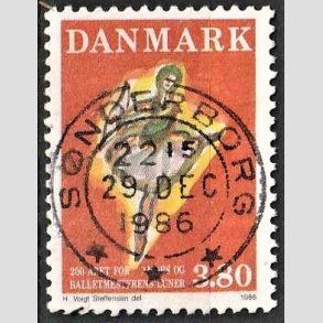FRIM�RKER DANMARK | 1986 - AFA 873 - Balletten Amors luner - 3,80 Kr. flerfarvet - Pragt Stemplet S�nderborg