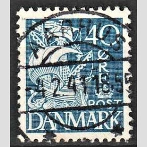FRIM�RKER DANMARK | 1940 - AFA 260 - Karavel 40 �re bl� Type II - Lux Stemplet Aahus