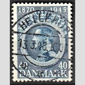 FRIM�RKER DANMARK | 1945 - AFA 292 - Chr. X 75 �r 40 �re bl� - Pragt Stemplet Hellerup