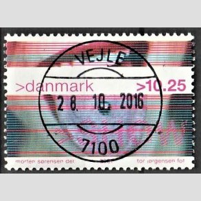 FRIM�RKER DANMARK | 2001 - AFA 1290 - Show - 10,25 Kr. piercing - Pragt Stemplet Vejle