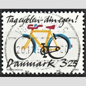 FRIMRKER DANMARK | 1990 - AFA 980 - Cykeltyveri - 3,25 Kr. flerfarvet - Pragt Stemplet Vordingborg
