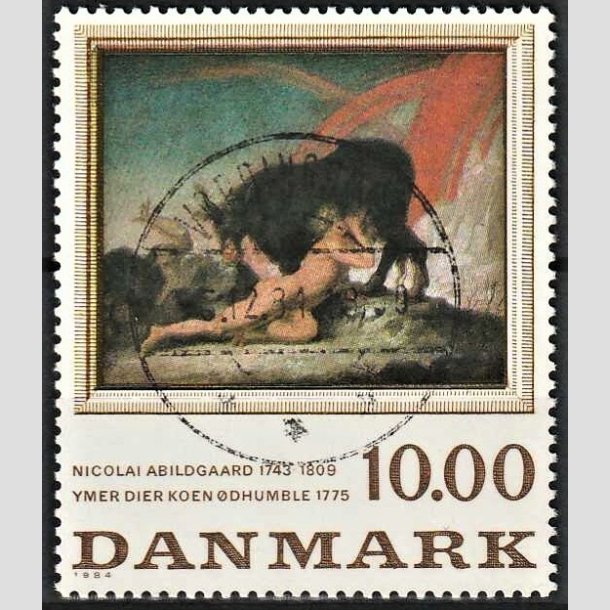 FRIMRKER DANMARK | 1984 - AFA 817 - N. Abildgaard - 10,00 Kr. flerfarvet - Pragt Stemplet Vordingborg