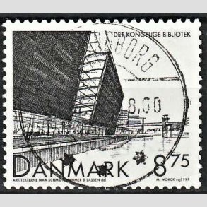 FRIM�RKER DANMARK | 1999 - AFA 1221 - Det Kongelige Bibliotek - 8,75 Kr. sort - Pragt Stemplet