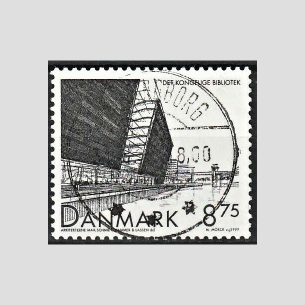 FRIMRKER DANMARK | 1999 - AFA 1221 - Det Kongelige Bibliotek - 8,75 Kr. sort - Pragt Stemplet