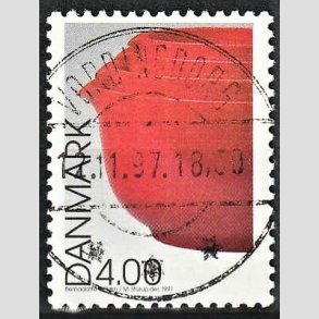 FRIM�RKER DANMARK | 1997 - AFA 1161 - Dansk design - 4,00 Kr. Margrethesk�le flerfarvet - Pragt Stemplet Vordingborg