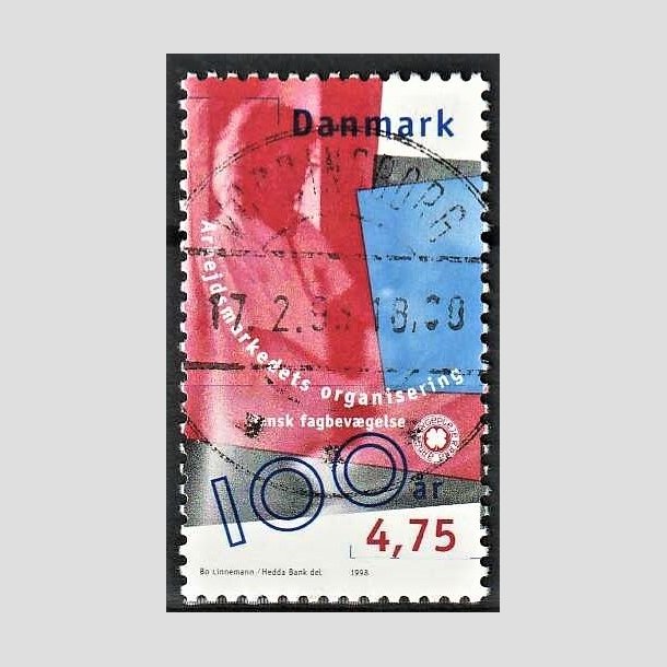 FRIMRKER DANMARK | 1998 - AFA 1166 - Arbejdsmarkedet - 4,75 Kr. flerfarvet - Pragt Stemplet Vordingborg