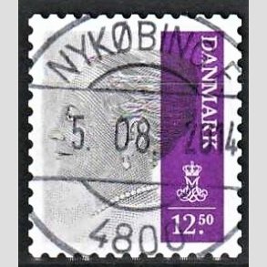 FRIMRKER DANMARK | 2013 - AFA 1724 - Dronning Margrethe - 12,50 Kr. lilla - Pragt Stemplet Nykbing F