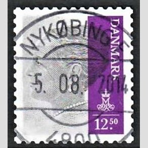 FRIMRKER DANMARK | 2013 - AFA 1724 - Dronning Margrethe - 12,50 Kr. lilla - Pragt Stemplet Nykbing F