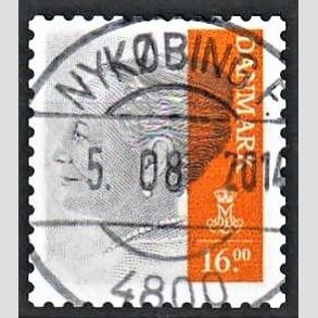 FRIMRKER DANMARK | 2013 - AFA 1737 - Dronning Margrethe - 16 Kr. gr/orange - Pragt Stemplet Nykbing F