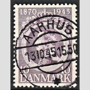 FRIM�RKER DANMARK | 1945 - AFA 290 - Chr. X 75 �r 10 �re violet - Pragt Stemplet 