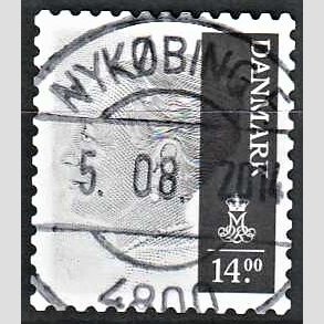 FRIMRKER DANMARK | 2012 - AFA 1688 - Dronning Margrethe II - 14,00 Kr. gr - Pragt Stemplet Nykbing F.