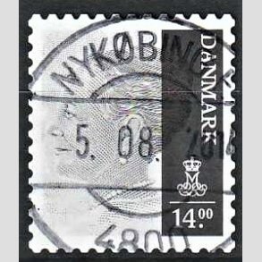 FRIMRKER DANMARK | 2012 - AFA 1688 - Dronning Margrethe II - 14,00 Kr. gr - Pragt Stemplet Nykbing F.
