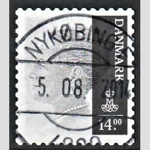 FRIMRKER DANMARK | 2012 - AFA 1688 - Dronning Margrethe II - 14,00 Kr. gr - Pragt Stemplet Nykbing F.