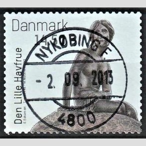 FRIM�RKER DANMARK | 2013 - AFA 1743 - Den lille Havfrue 100 �r. - 14,50 Kr. flerfarvet - Pragt Stemplet Nyk�bing F