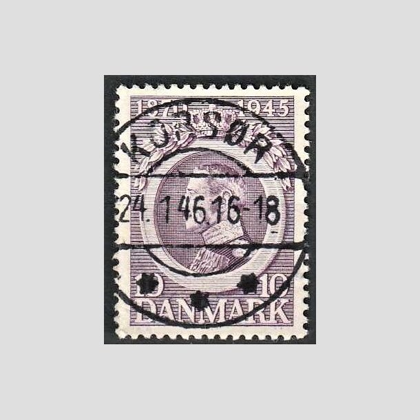 FRIMRKER DANMARK | 1945 - AFA 290 - Chr. X 75 r 10 re violet - Pragt Stemplet Korsr