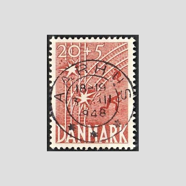 FRIMRKER DANMARK | 1947 - AFA 300 - Modstandsbevgelsen - 20 + 5 re rd - Pragt Stemplet Aarhus