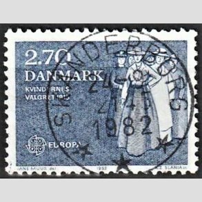 FRIM�RKER DANMARK | 1982 - AFA 748 - Europam�rker - 2,70 Kr. bl� - Lux Stemplet