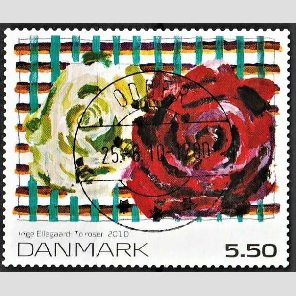 FRIMRKER DANMARK | 2010 - AFA 1630E - Frimrkekunst 14. - 5,50 Kr. flerfarvet - Pragt Stemplet Odder