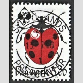 FRIM�RKER DANMARK | 1998 - AFA 1168 - Spar gift - 5,00 Kr. r�d/sort - Pragt Stemplet