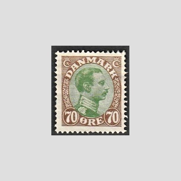 FRIMRKER DANMARK | 1918-20 - AFA 108 - Chr. X 70 re brun/grn - Ubrugt