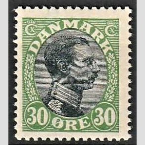 FRIMRKER DANMARK | 1918-20 - AFA 103 - Chr. X 30 re grn/sort - Ubrugt