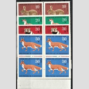 FRIM�RKER VESTTYSKL. BUND: 1967 | AFA 1493-96 | Velg�renhedsm�rker - 10+5 pf. - 50+25 pf. i s�t 4-blokke - Postfrisk