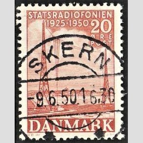 FRIMRKER DANMARK | 1950 - AFA 317 - Statsradiofonien 25 r - 20 re rd - Pragt Stemplet Skern