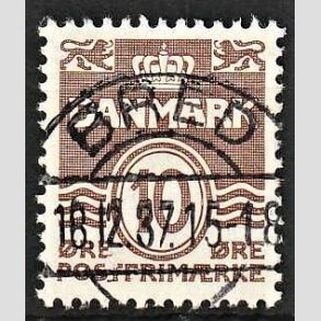 FRIMRKER DANMARK | 1937 - AFA 235 - Blgelinie 10 re brun - Pragt Stemplet Bred