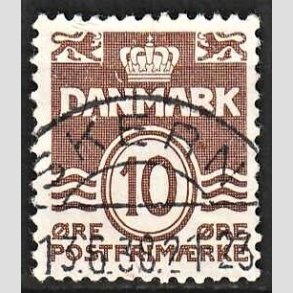 FRIMRKER DANMARK | 1937 - AFA 235 - Blgelinie 10 re brun - Pragt Stemplet Skern