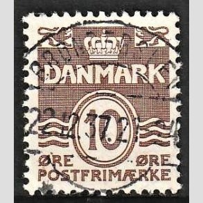 FRIMRKER DANMARK | 1937 - AFA 235 - Blgelinie 10 re brun - Pragt Stemplet Brnderslev
