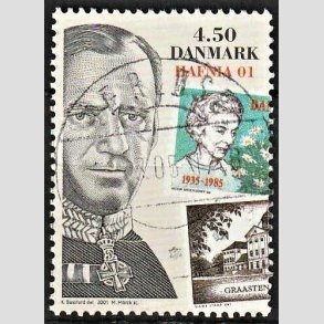 FRIMRKER DANMARK | 2001 - AFA 1295 - HAFNIA 01 UDSTILLING - 4,50 Kr. flerfarvet - Pragt Stemplet Vrlse