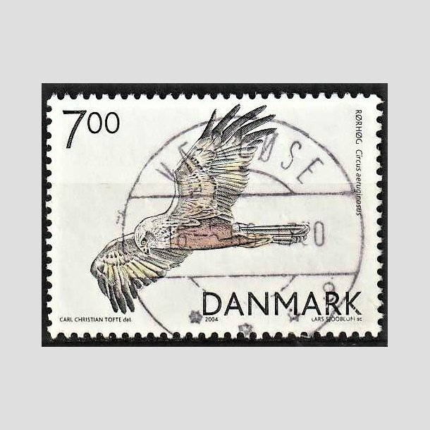 FRIMRKER DANMARK | 2004 - AFA 1412 - Rovfugle i Danmark - 7,00 Kr. Rrhg - Pragt Stemplet Vrlse