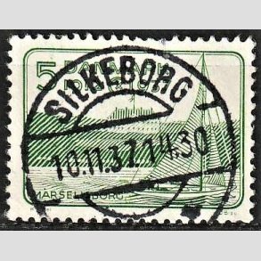 FRIMRKER DANMARK | 1937 - AFA 239 - Chr. X 25 re jubilum 5 re grn - Lux Stemplet Silkeborg