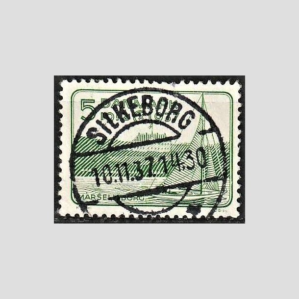 FRIMRKER DANMARK | 1937 - AFA 239 - Chr. X 25 re jubilum 5 re grn - Lux Stemplet Silkeborg