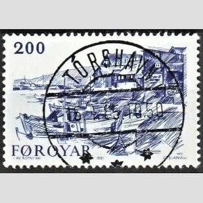 FRIM�RKER F�R�ERNE | 1981 | AFA 56 | Det gamle Totshavn - 200 �re bl� - Lux Stemplet