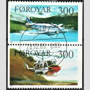 FRIM�RKER F�R�ERNE | 1985 | AFA 122+123 | Flytyper. - 300 �re flerfarvet i parstykke - Lux Stemplet