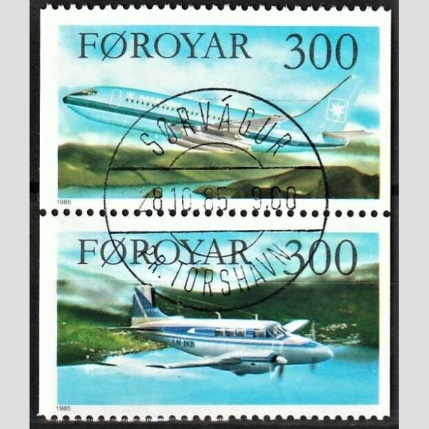 FRIMRKER FRERNE | 1985 | AFA 121+122 | Flytyper. - 300 re flerfarvet i parstykke - Lux Stemplet