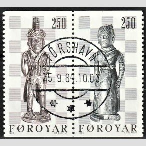 FRIM�RKER F�R�ERNE | 1983 - AFA 76-77 - Gamle skakbrikker - Parstykke - Lux Stemplet