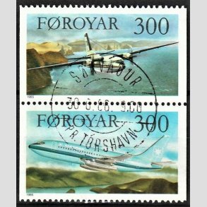 FRIM�RKER F�R�ERNE | 1985 | AFA 120+121 | Flytyper. - 300 �re flerfarvet i parstykke - Lux Stemplet