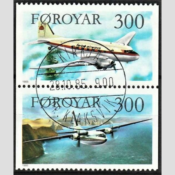 FRIMRKER FRERNE | 1985 | AFA 119+120 | Flytyper. - 300 re flerfarvet i parstykke - Lux Stemplet