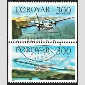 FRIM�RKER F�R�ERNE | 1985 | AFA 120+121 | Flytyper. - 300 �re flerfarvet i parstykke - Lux Stemplet